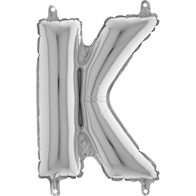 MiniShape - ezüst színű K betű fólia lufi
