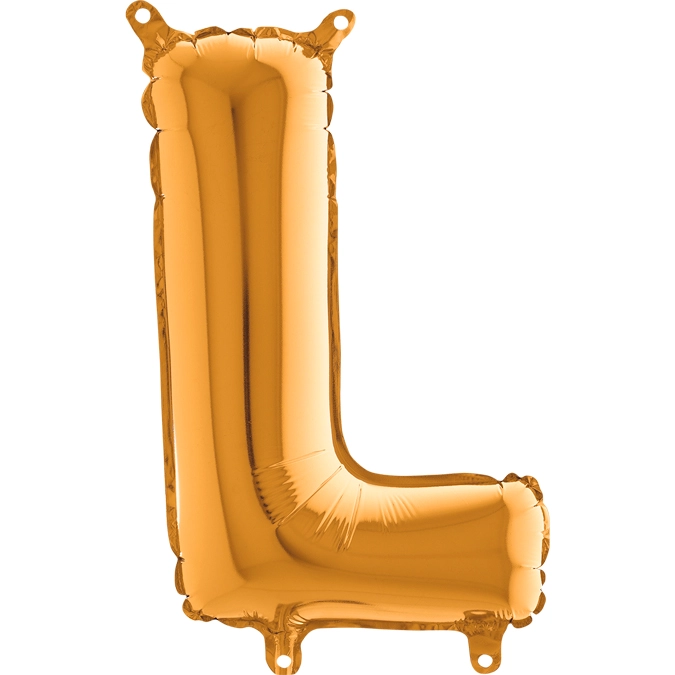 MiniShape - arany színű L betű fólia lufi