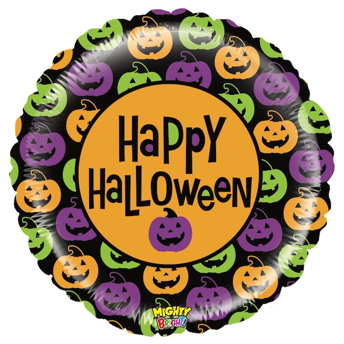 53 cm-es Happy Halloween feliratú, tökös fólia lufi