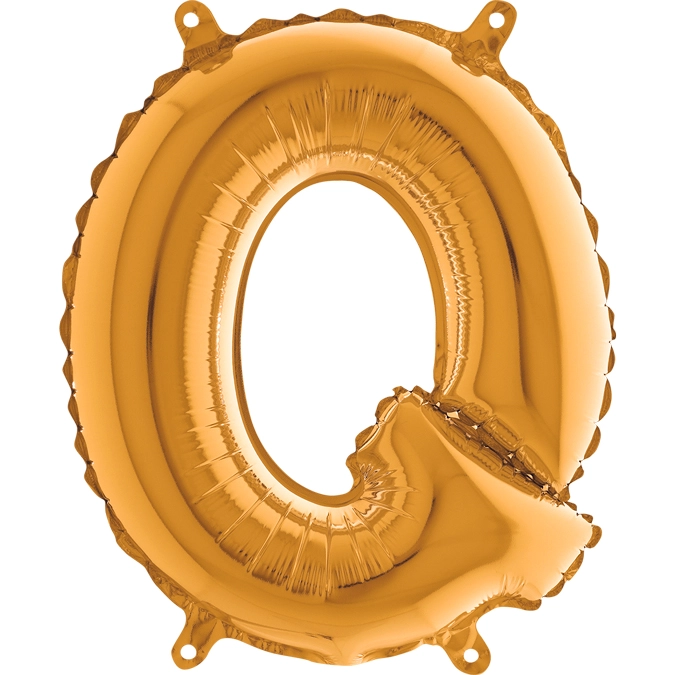 MiniShape - arany színű Q betű fólia lufi