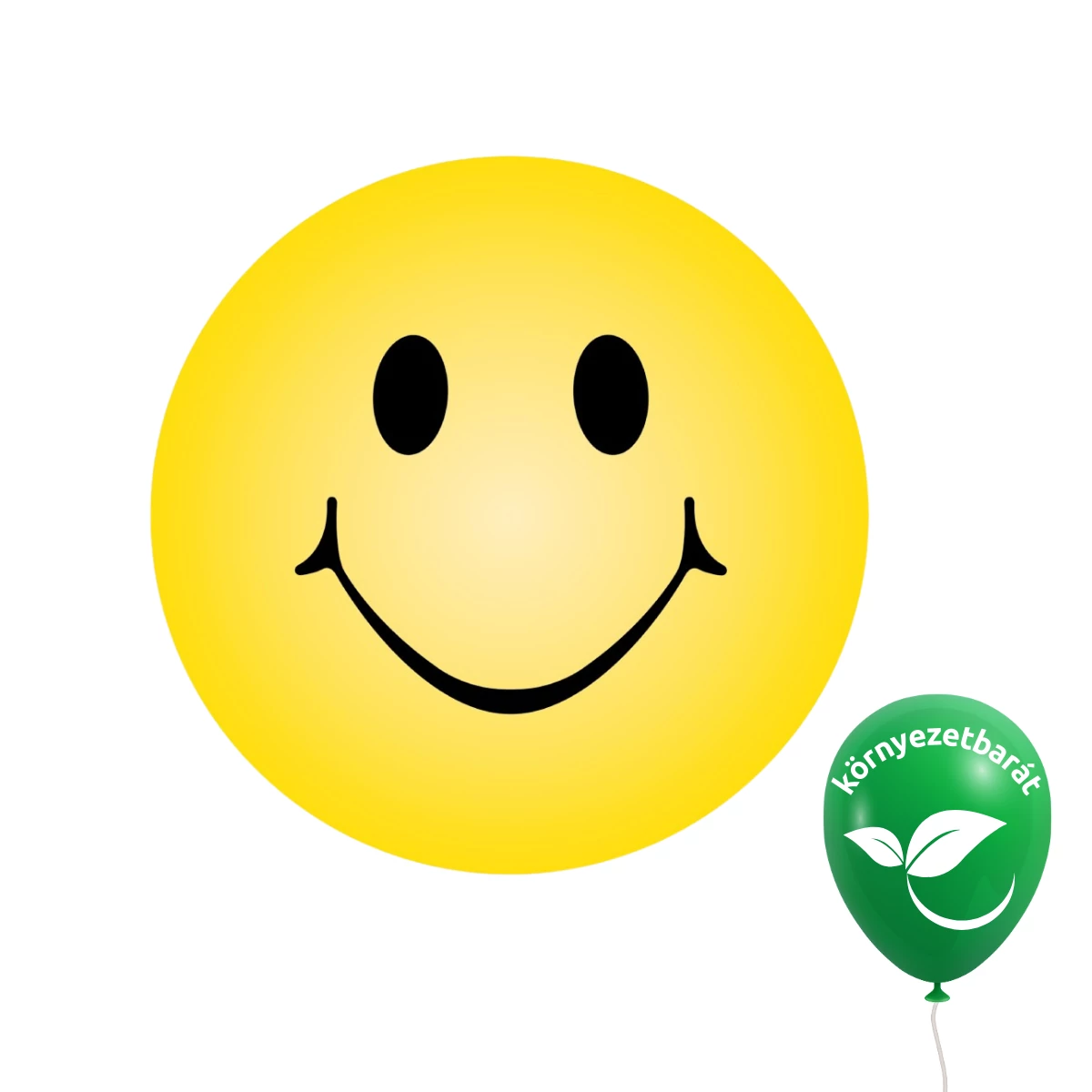 Gemar 13 cm Smiley sárga / Smile #178 printelt latex lufi – 100 db/csomag