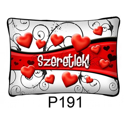 Szeretlek! felirat hullámban párna 27 x 37 cm
