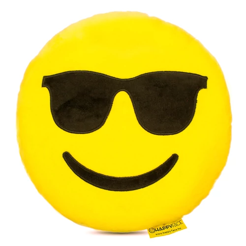 Napszemcsis Emoji Párna, 32 cm-es