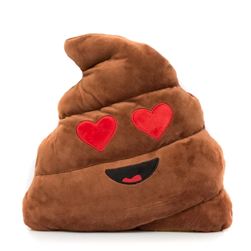 Szerelmes Kaki Emoji Párna, 32 cm-es