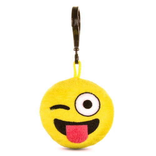 Kulcstartó - Kacsintós Emoji 10 cm-es