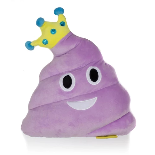 Lila Kaki Emoji párna, 32 cm-es
