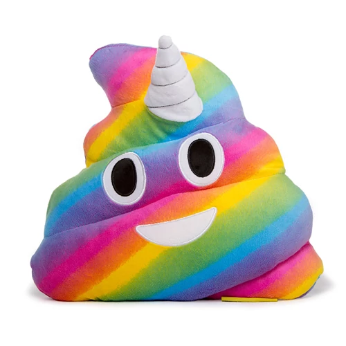 Unikornis Kaki Emoji párna, 32 cm-es