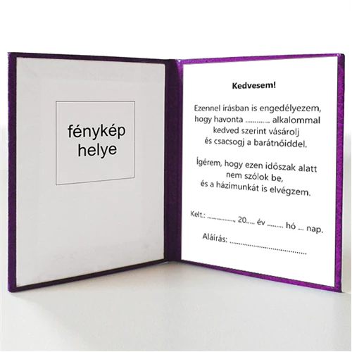 Mehetsz Drágám igazolvány