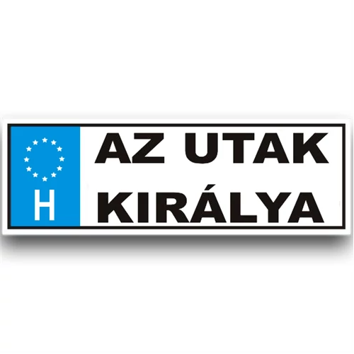Utak királya rendszámtábla