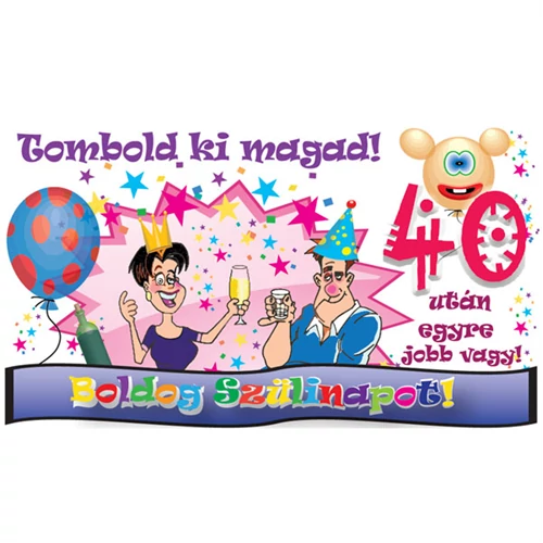 Mosoly patika cukorka 40. születésnapra