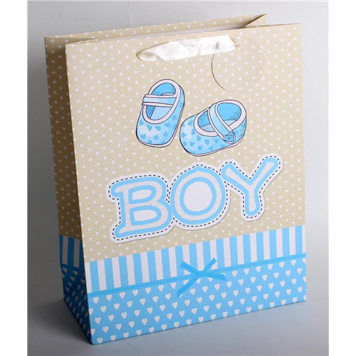 Dísztasak barna-kék boy 32 x 26 cm