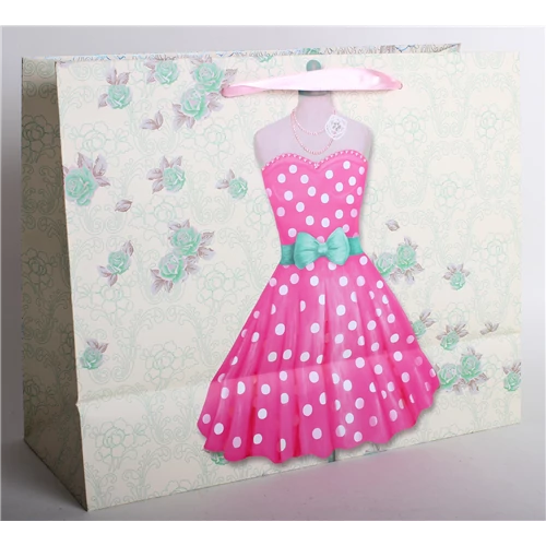Dísztasak Pink pöttyös ruci 23 x 18 cm