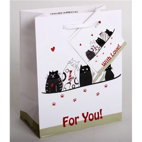 Dísztasak vicces cicák love 14 x 11 cm