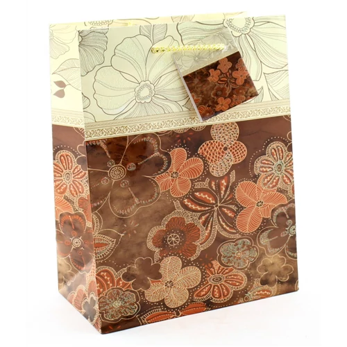 Dísztasak glitteres virág 33 x 26 cm