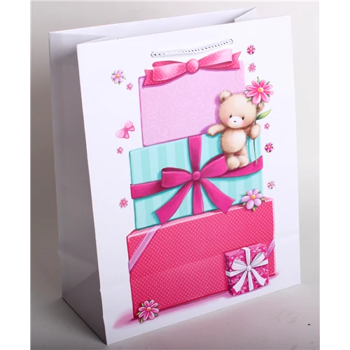 Dísztasak maci + ajándékcsomag 14 x 11 cm