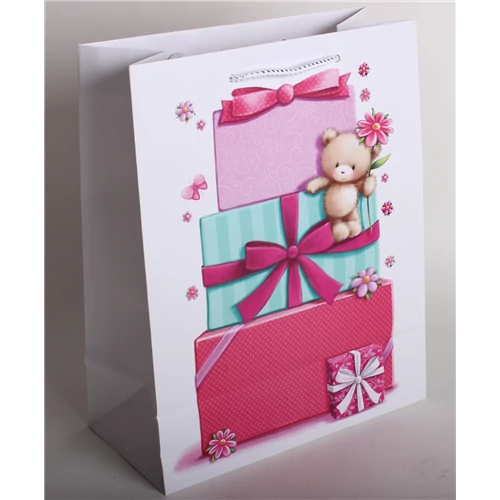 Dísztasak maci + ajándékcsomag 33 x 26 cm