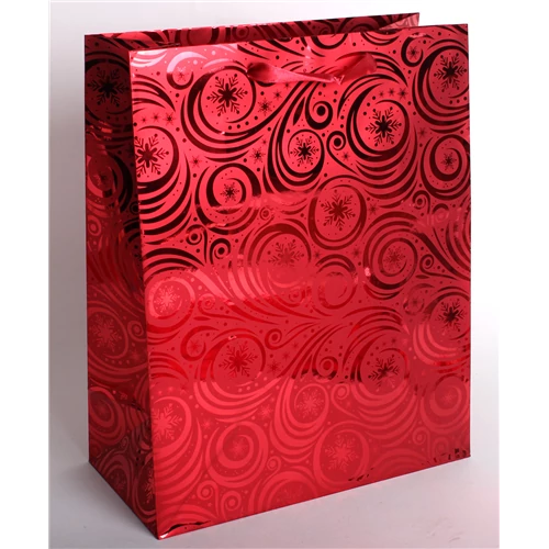 Dísztasak piros hópihe 23 x 18 cm