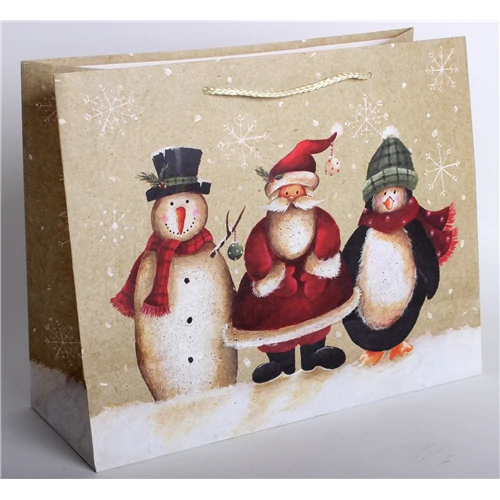 Dísztasak hóember, mikulás, pingvin 33 x 26 cm