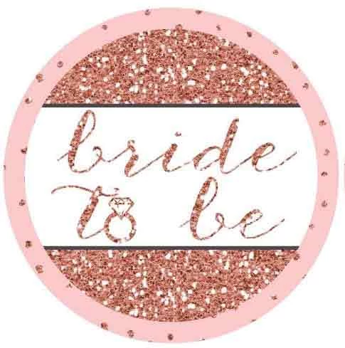 Rosegold Bride to Be kitűző