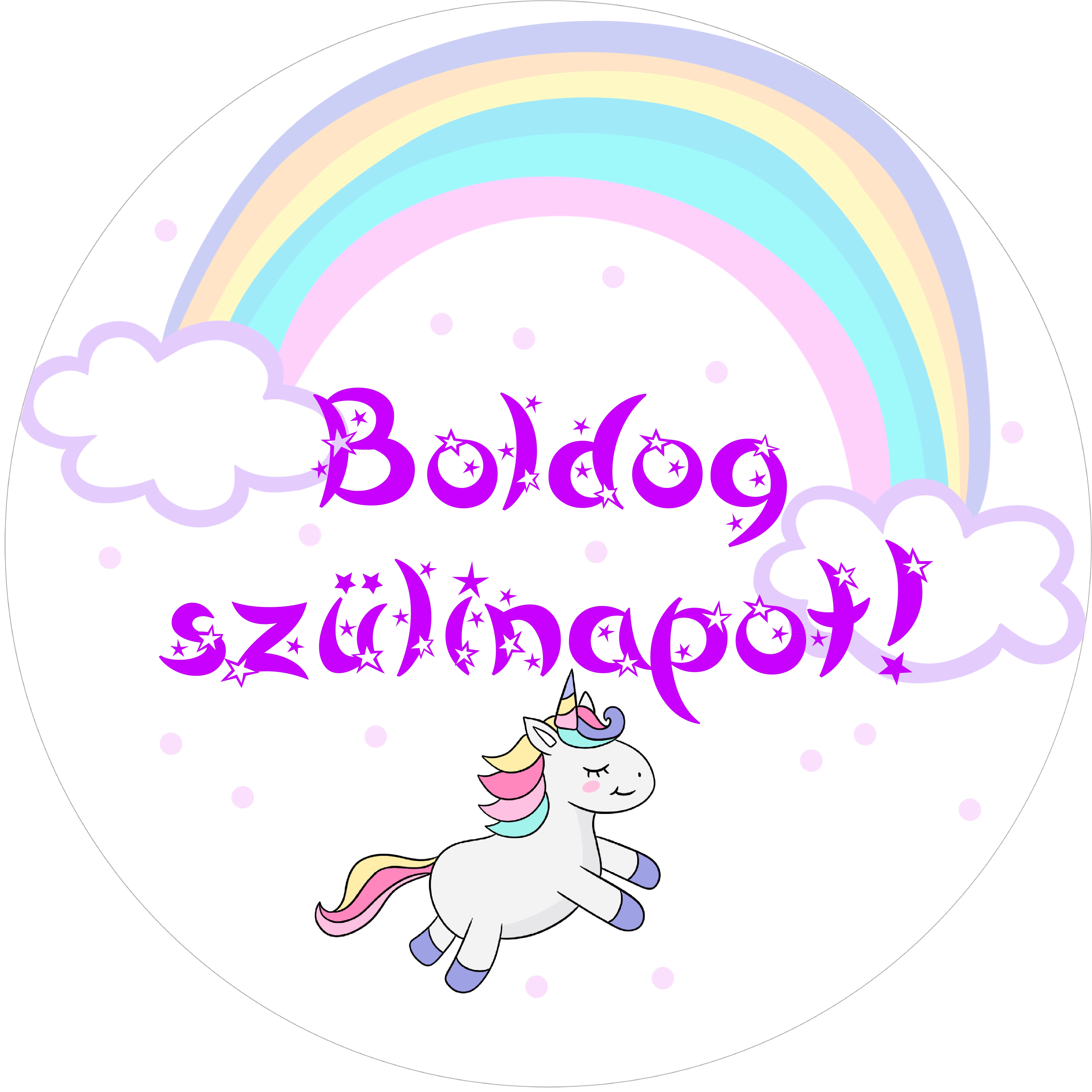 Kitűző Boldog Szülinapot unikornis