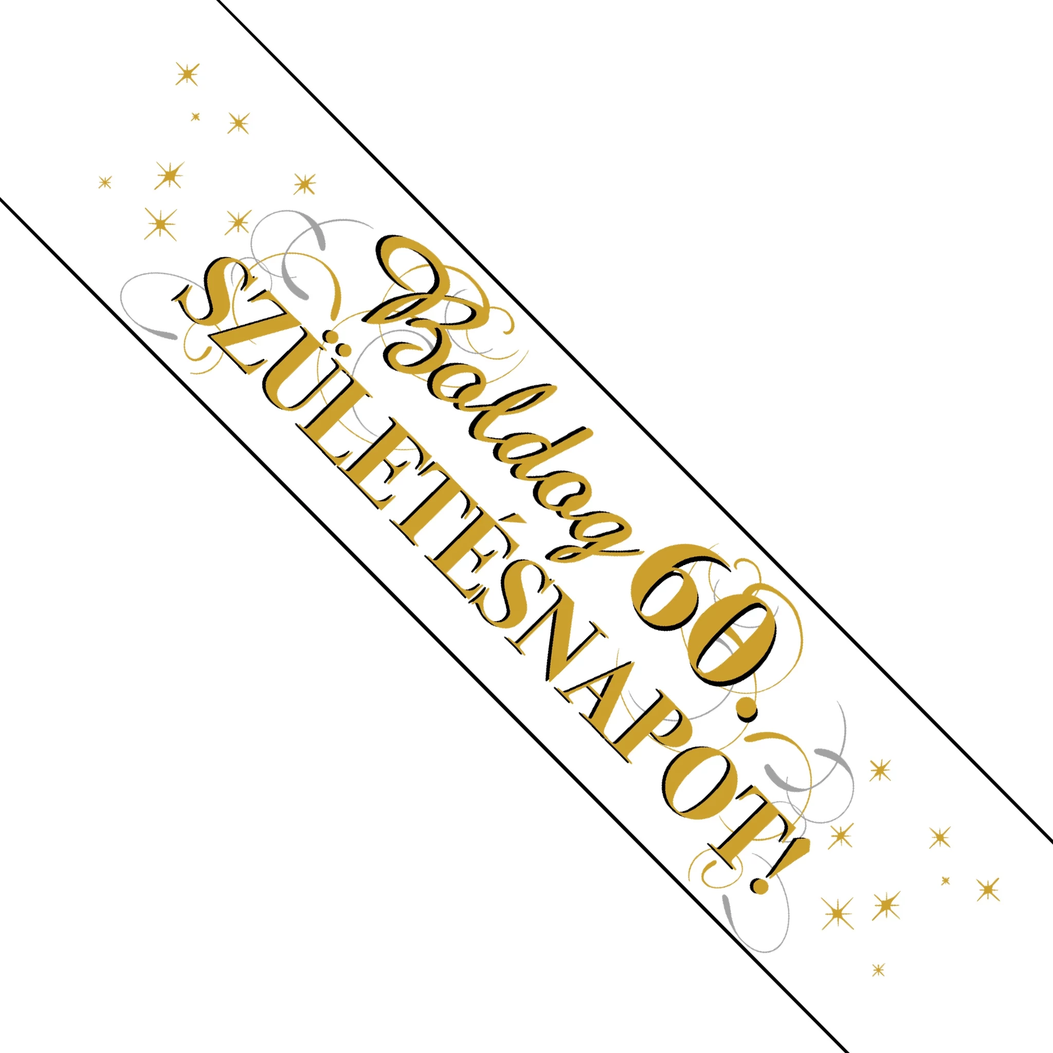 Boldog 60. születésnapot elegáns vállszalag