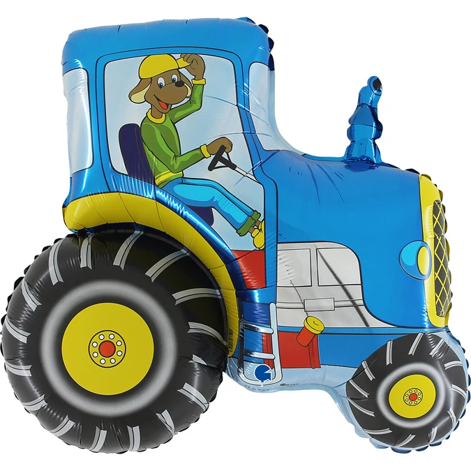 Mini - Kék traktor fólia lufi