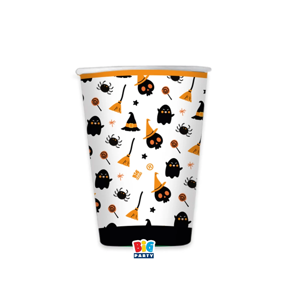 Pohár Halloweenre - tök, szellem, seprű - 250 ml, 6 db / csomag