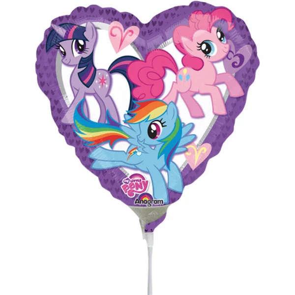 23 cm -es My Little Pony szív alakú fólia lufi