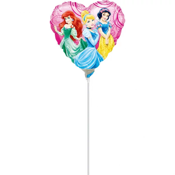 23 cm-es Disney hercegnők szív alakú fólia lufi