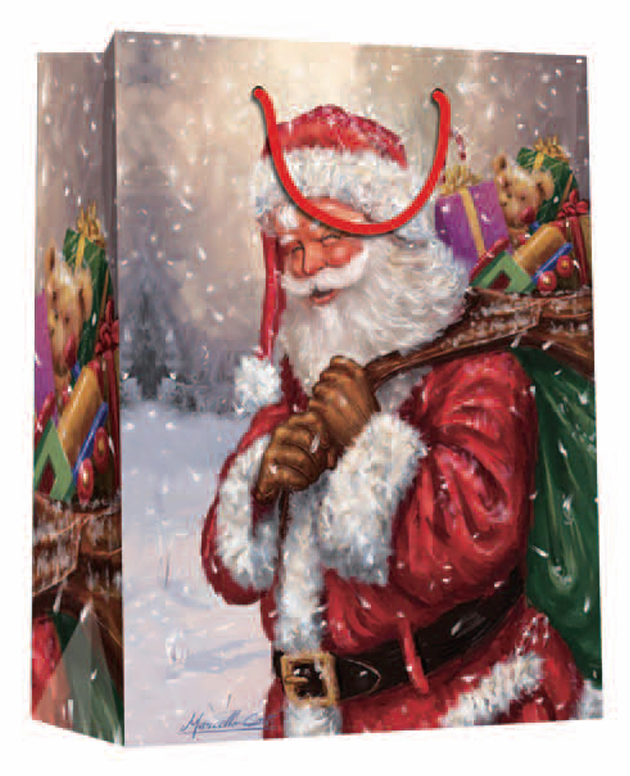 Dísztasak mikulás ajándék zsákkal 32 x 26 cm