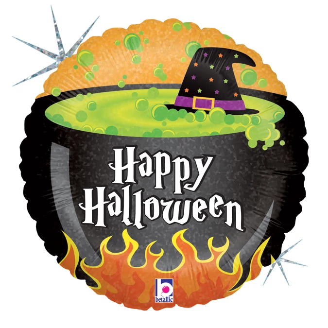 46 cm-es Happy Halloween boszorkányüst fólia lufi