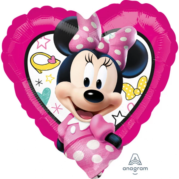 43 cm-es Minnie szív alakú fólia lufi