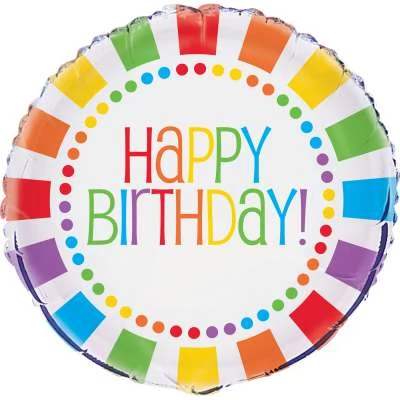 45 cm-es pöttyös Happy Birthday fólia lufi