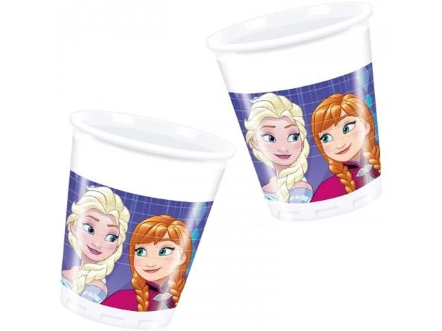 Jégvarázs hópehely műanyag pohár, 200 ml - 8 db
