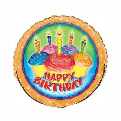 45 cm-es muffinos Happy Birthday fólia lufi