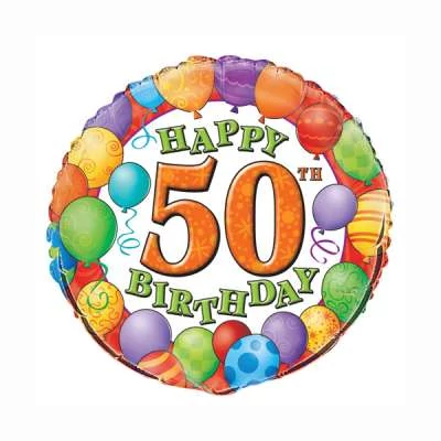 Happy Birthday feliratos fólia lufi 50. születésnapra