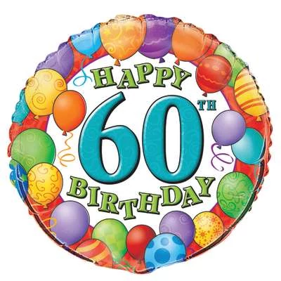 Happy Birthday feliratos fólia lufi 60. születésnapra
