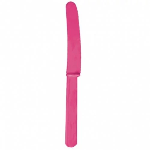 Magenta műanyag kés készlet, 10 db