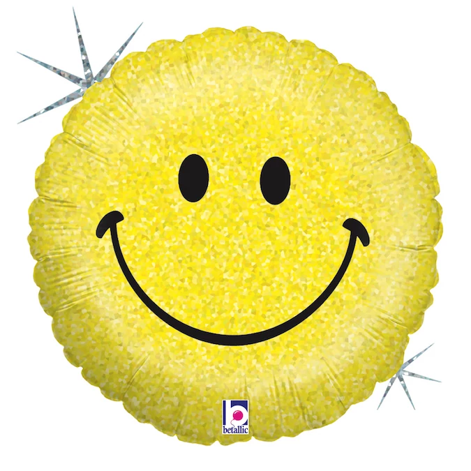 46 cm-es Emoji mosolygós hologrammos fólia lufi