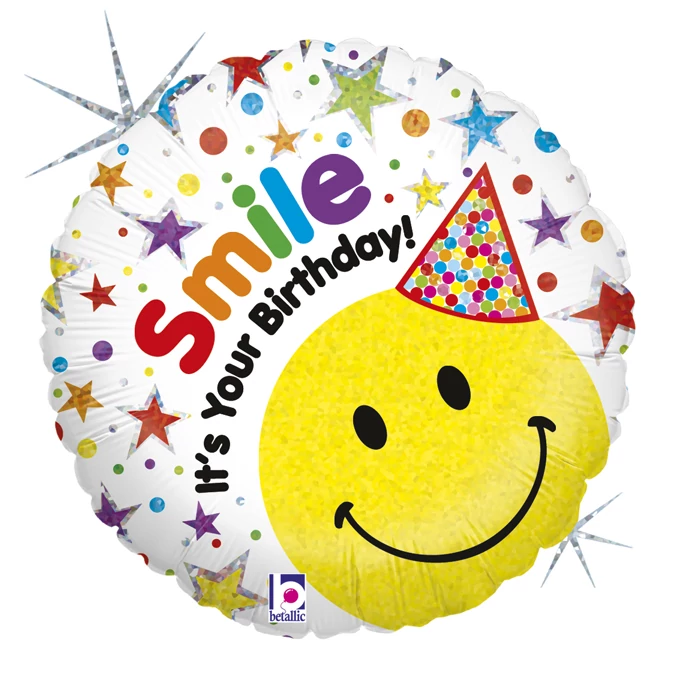 46 cm-es Smile It's your Birthday fólia lufi