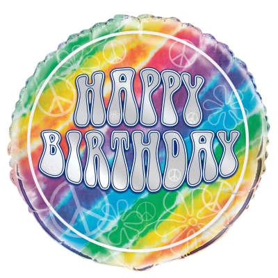 45 cm-es szivárványos Happy Birthday fólia lufi