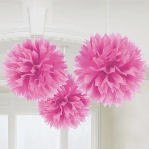 Pink színű gömbdekoráció - 40,6 cm, 3 db / csomag