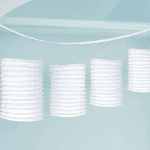 Fehér girland lampion, 365 cm