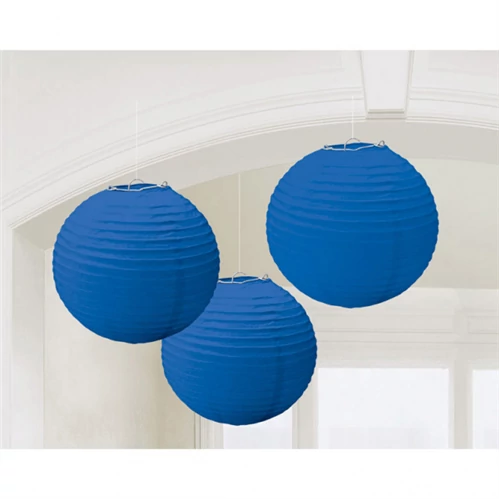 Kék színű lampion 24 cm 3 db/cs