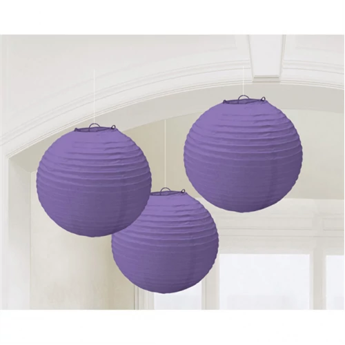 Lila színű lampion 24 cm 3 db/cs