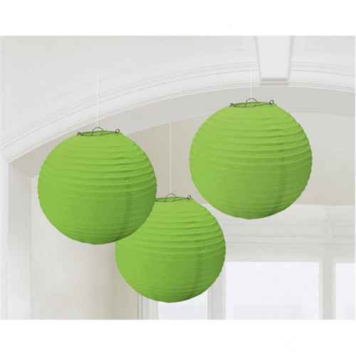 Zöld színű lampion - 20,4 cm ,3 db / csomag