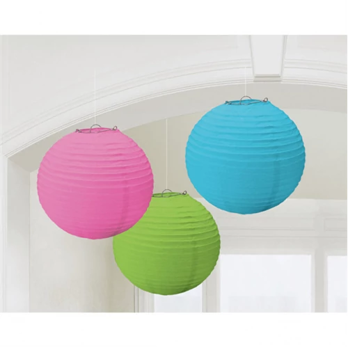 Színes lampion, 24 cm - 3 db