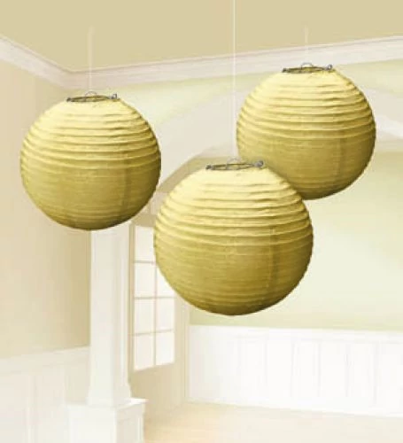 Arany színű lampion 24 cm 3 db/cs.