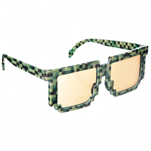 Zöld-fekete pixeles szemüveg
