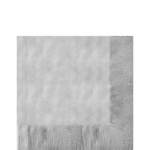Ezüst színű, háromrétegű szalvéta 33x33 cm -es, 20 db/cs..